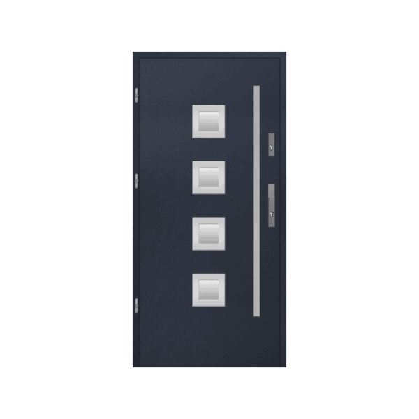 Wood-effect steel front door – timber-style, strong, and elegant.