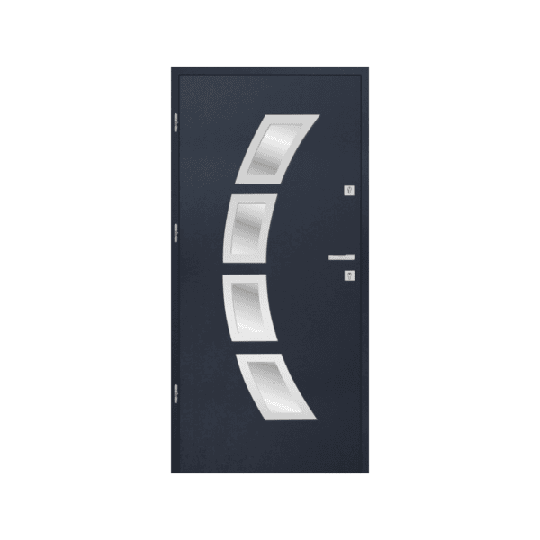 Black matt steel door – stylish, secure, and minimal.
