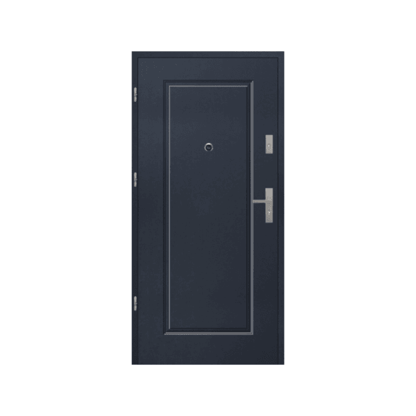 Modern single front door – minimal, strong, and elegant.