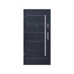 Steel modern front door – stylish, strong, and secure.