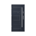 Modern metal front door – strong, minimalist, and elegant.