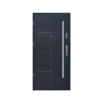 Metal frame front door – sturdy, modern, and secure.