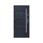 Geometric design steel door – strong, modern, and visually striking.