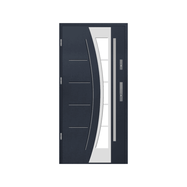 Steel front door with glass – modern, secure entry door available to buy online.