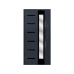 Wood-Anthracite door with a glass panel on the side.