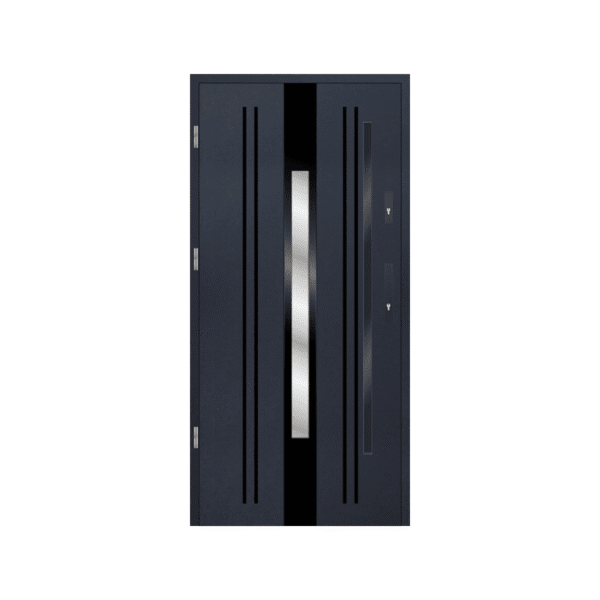 steel front door Wood-Anthracite