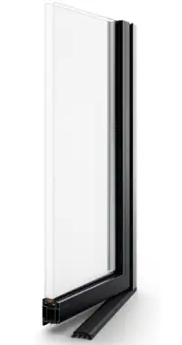 Steel entrance door with glazing